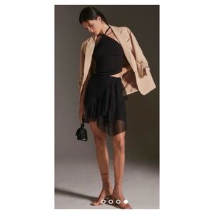NWT Anthropologie Tulle Mini Skirt in Black  Size 6